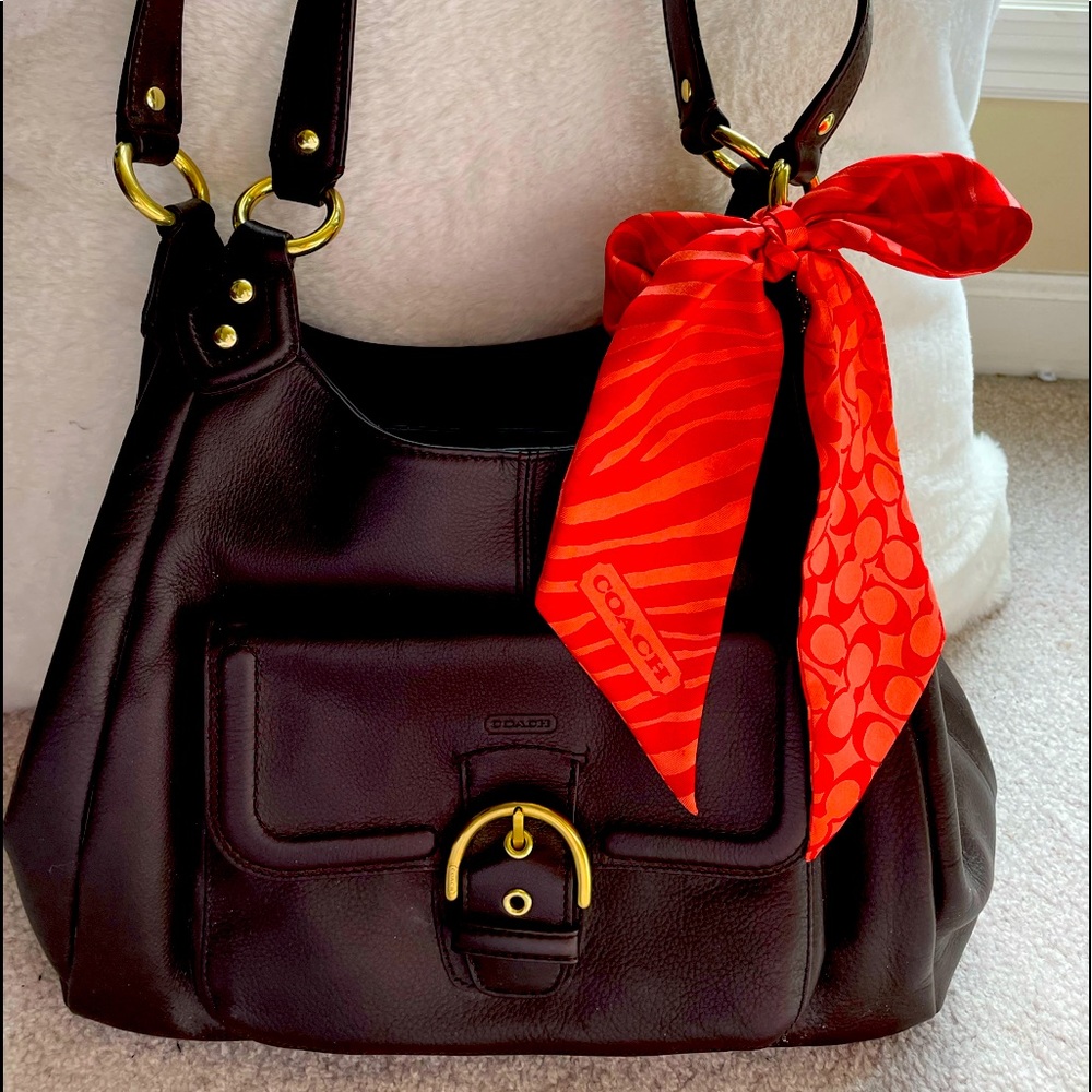 Coach gently used handbag with scarf- vintage